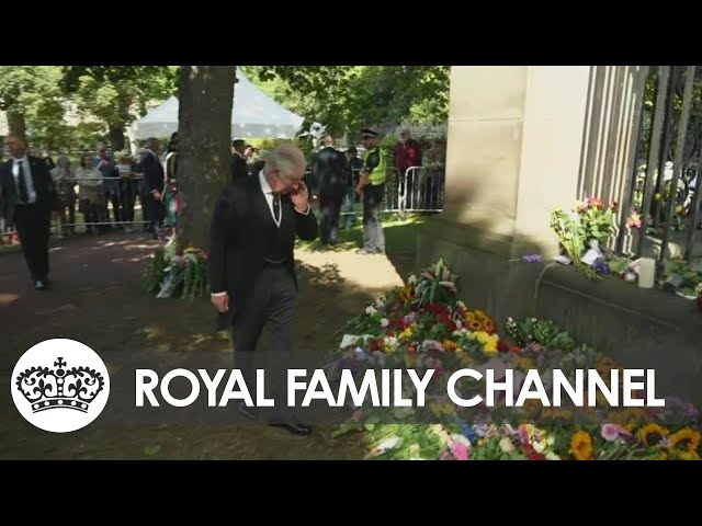 Charles III Wipes Tear Inspecting Floral Tributes