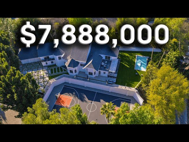 Inside a $7,888,000 Encino Mansion with an NBA Basketball Court!