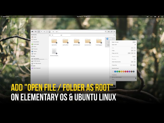 Open Or Edit File / Folder as Root / Administrator in Elementary OS and Ubuntu Graphically