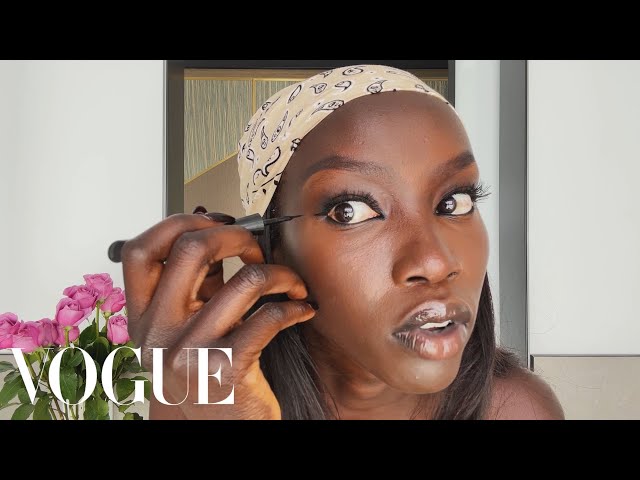 Model Anok Yai's Off-Duty Smudged Eyeliner Look | Beauty Secrets | Vogue