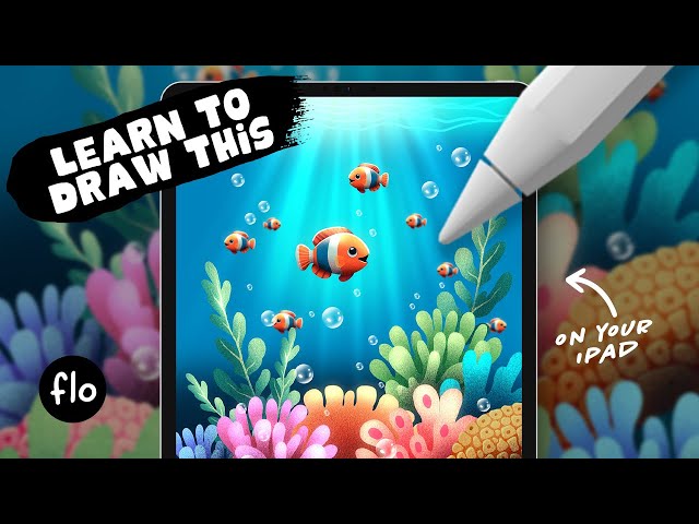 Learn to Draw this Underwater Scene on your iPad - Easy Procreate Drawing Tutorial