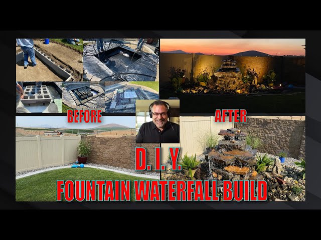 D. I. Y.  Waterfall / Fountain Project, Backyard Build!
