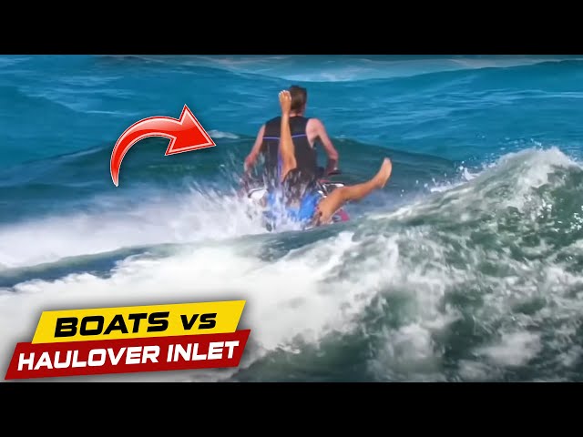 GIRL OVERBOARD IN NASTY WAVES AT BOCA INLET | Boats vs Haulover Inlet