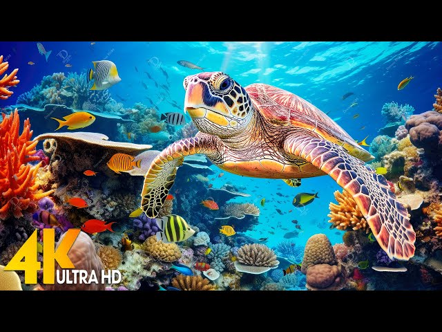 Under Red Sea 4K - Beautiful Coral Reef Fish in Aquarium, Sea Animals for Relaxation - 4K Video #7