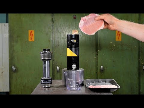 How to make ground beef with hydraulic press