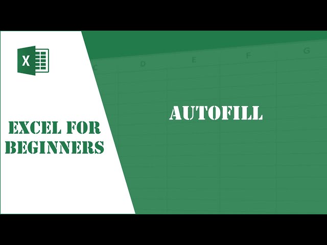 Excel Tutorial 5 -  Autofill