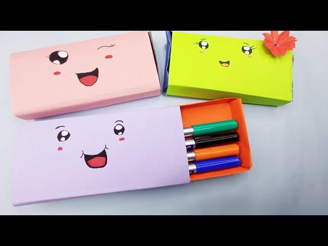 How To Make Easy Simple Paper /Pencil Box / Diy School Craft Idea Plz Subscribe 🙏 #craft #diy