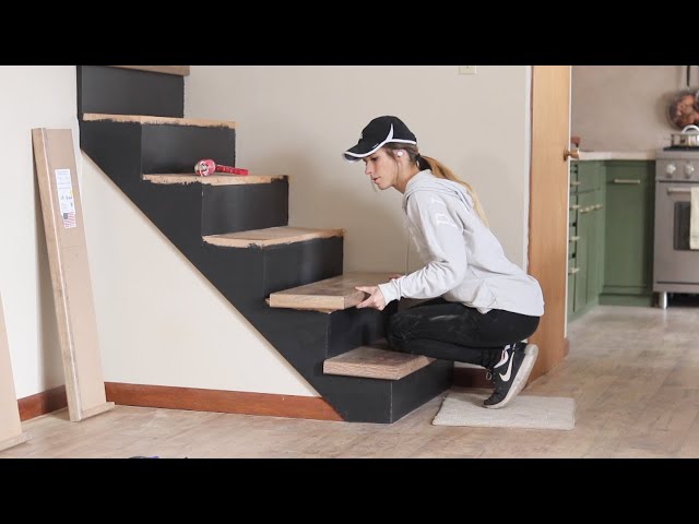 DIY Stair Makeover | Ugly Carpet to Updated Laminate Stairway