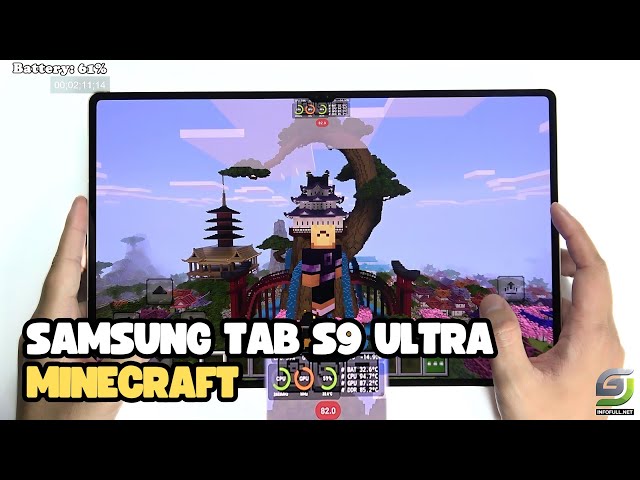 Samsung Tab S9 Ultra test game Minecraft | Snapdragon 8 Gen 2