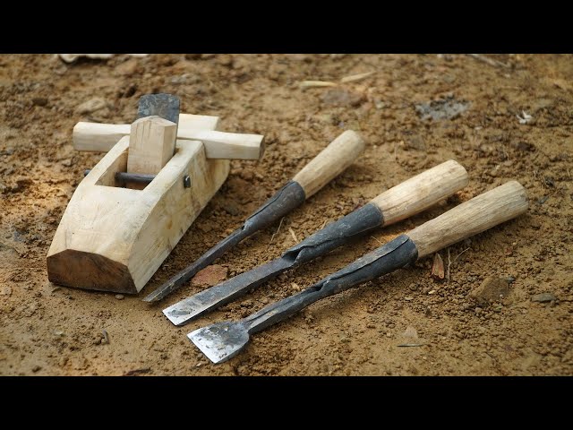 Primitive Skills: How To Make a Hand Plane, Forged chisel, woodworking tools diy