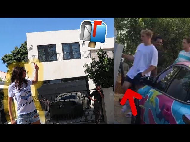 GOING TO THE TEAM10 HOUSE (JAKE PAUL CAME OUT) *STEALING HIS MAIL*
