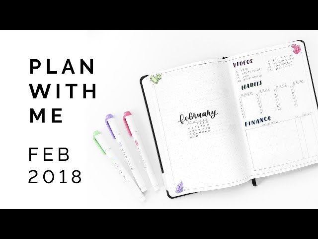 minimal bullet journal plan with me 💎 february 2018