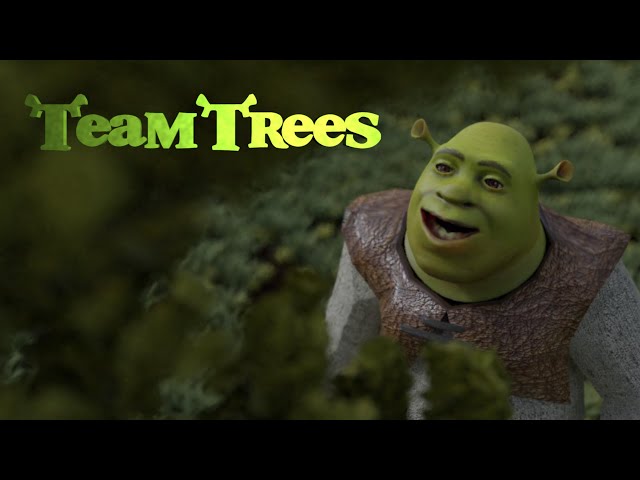 Shrek plants A tree for Mr. Beast.