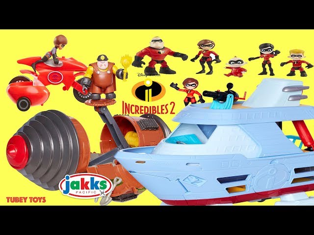 Incredibles 2 Toys Huge Haul Poseable Action Figures Villains Tunneler Hydroliner Playsets Review