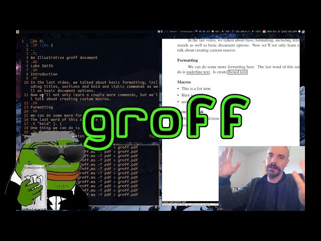 Customizing groff/troff Macros and Other Basics