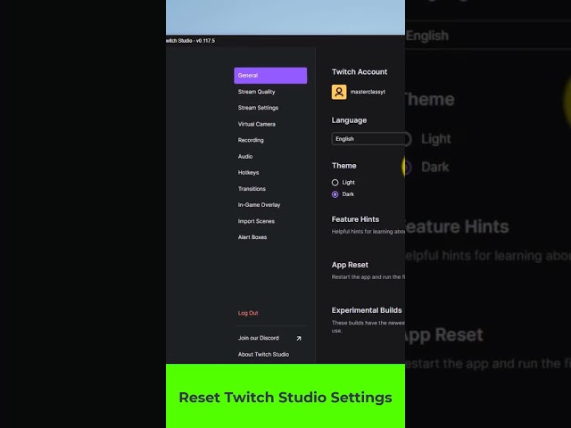 Reset Twitch Studio Settings #twitch