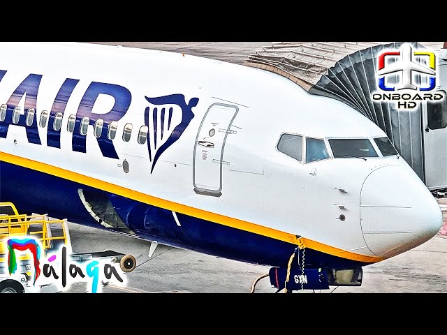 TRIP REPORT | New RYANAIR Safety Msg! ツ | Malaga to Barcelona | RYANAIR Boeing 737 Sky Interior