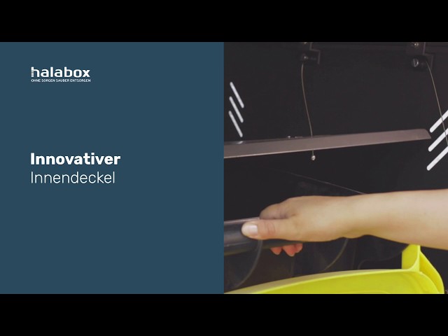 HALABOX Mülltonnenboxen: innovativer Innendeckel
