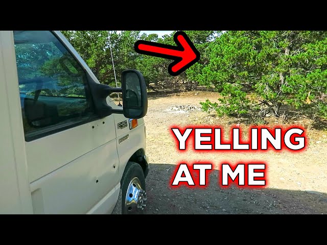Tent Camper Drives Into Our Camp Yelling At Me... Until Lefty Scared Him | Ambulance Conversion Life