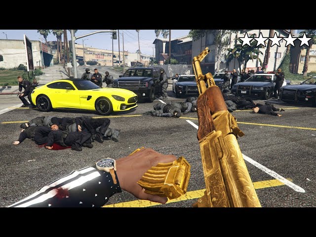 GTA 5 - Franklin's FIRST PERSON Five Star Rampage! (Epic Police Chase)