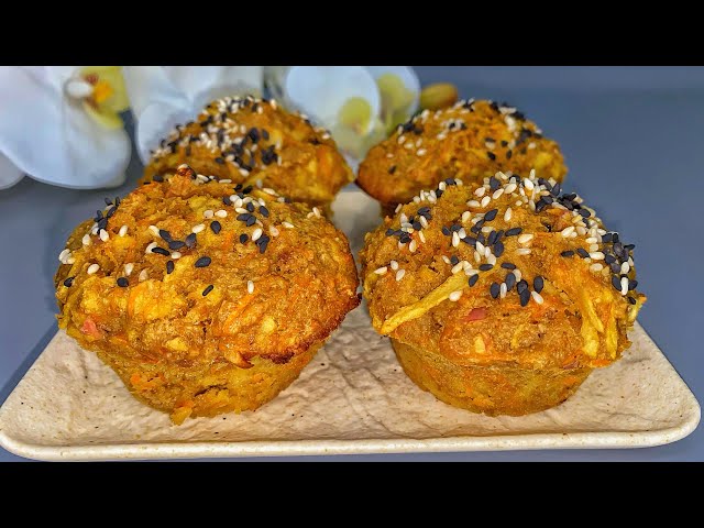 If you have a cup of oatmeal, apple, and carrots, make muffins. No flour! No oil!