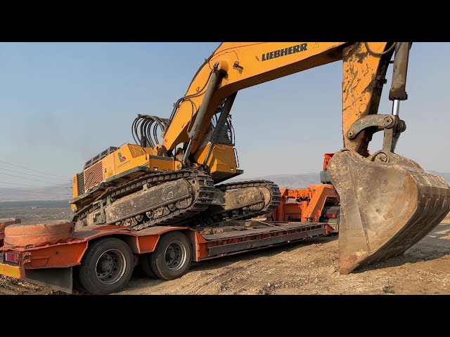 Loading & Transporting On Site The Liebherr 974 Excavator - Sotiriadis/Labrianidis Mining Works - 4k