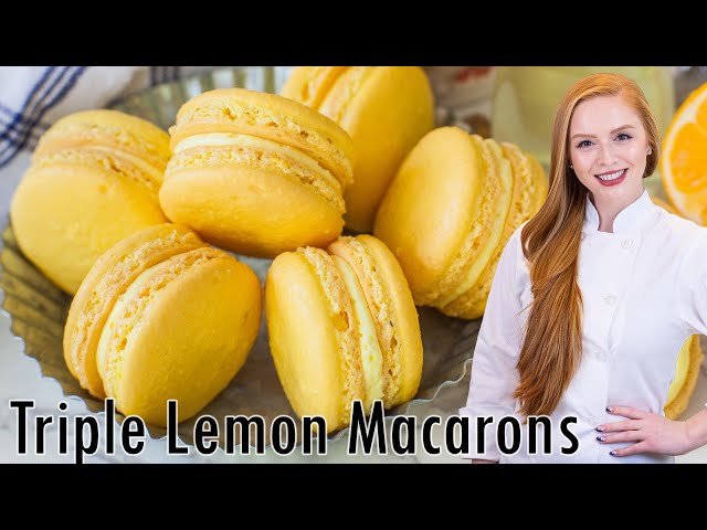 Triple Lemon Macarons Recipe - The BEST Lemon Cookies!! With Lemon Buttercream & Lemon Curd!!