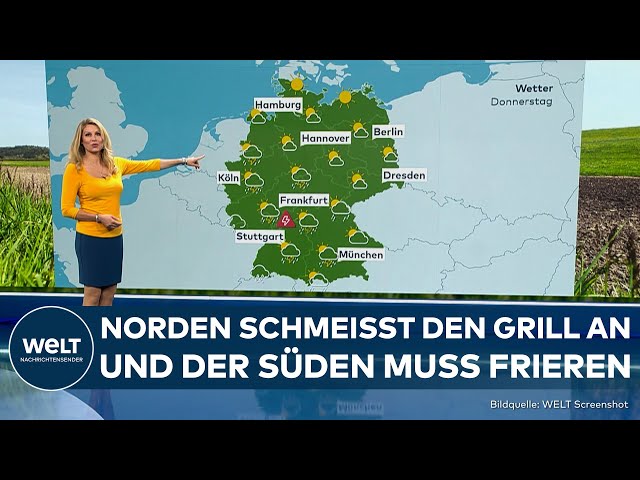 WETTER: Regen und Kälte in Süddeutschland, im Norden meist trocken und warm - perfekt zum Grillen!