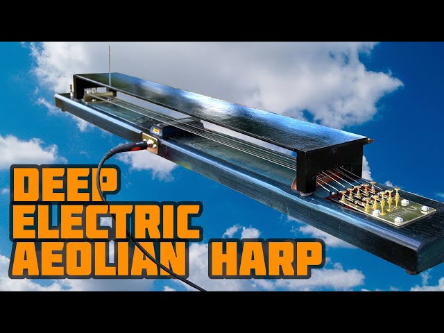 Deep sound of electric aeolian harp / wind harp - Tuned in low D