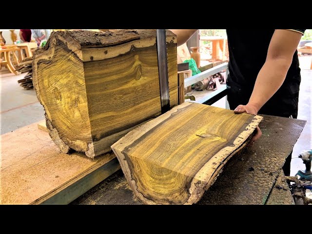 The Amazing Art Of Woodworking - A Skillful Carpenter Turns Logs Into Classy Works Of Art On A Lathe