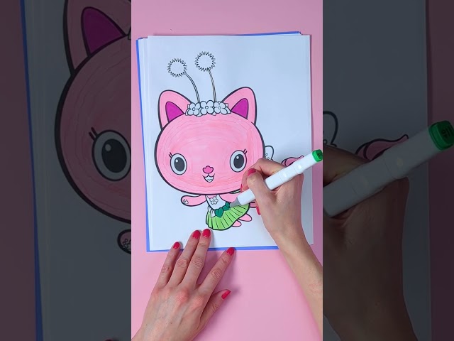 Super Satisfying Kitty Fairy Coloring Page! | GABBY'S DOLLHOUSE