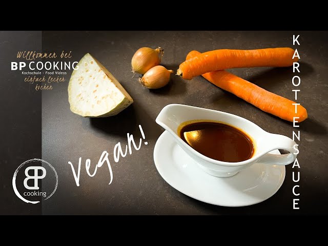 Vegane "Bratensauce" aus Karotten, Sellerie und Zwiebeln. Leichter und leckerer als man glauben kann