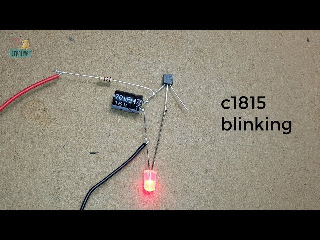 One transistor c1815 blinking LED | bc547