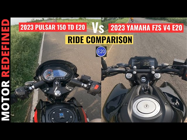 2023 Yamaha FZS V4 E20 Vs Bajaj Pulsar 150 TD E20 Ride Comparison | Which is better? Motor Redefined