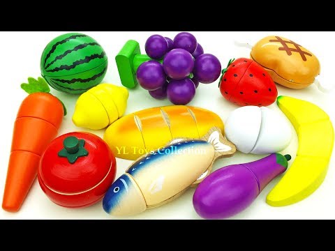 Learn Names of Fruits and Vegetables Velcro Cutting - YL Toys Collection