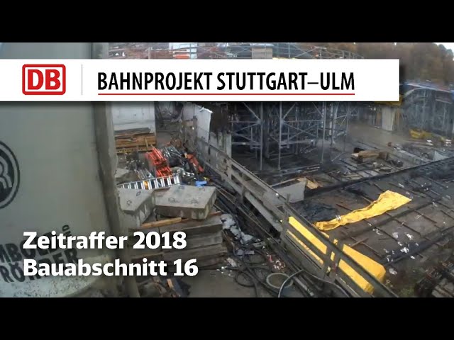 Stuttgart 21: Bauabschnitt 16 - Neue Bahnsteighalle (Zeitraffer 2018)