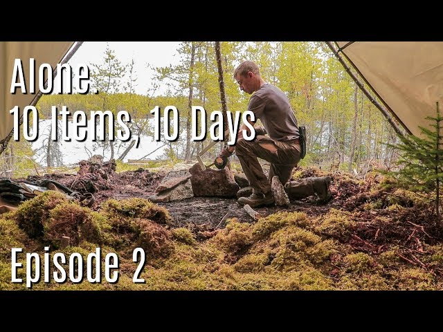 Building a Permanent Camp-10 Days, 10 Items; Alone on an Island in the Canadian Wilderness. Ep2