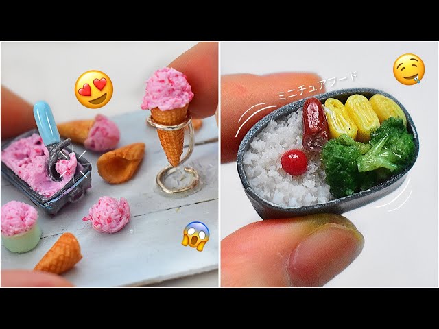 DIY Making of Dollhouse Food 🍱🍅| Polymer Clay 🍦| Strawberrypuffcake