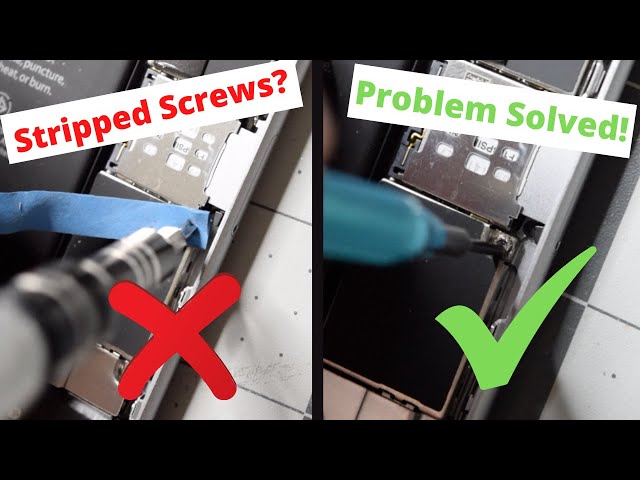 How to remove small stripped screw from electronics