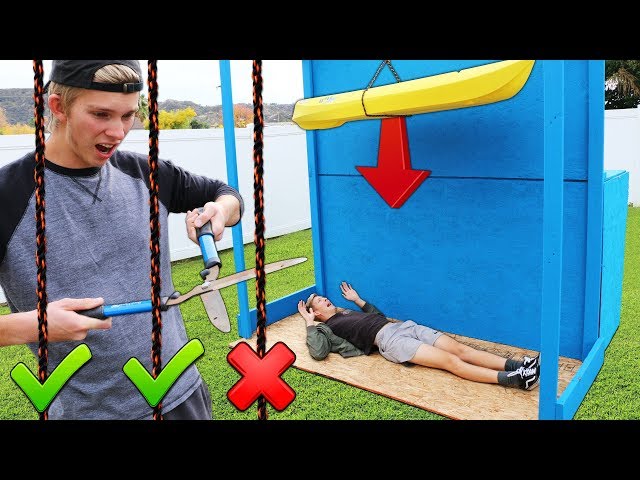 DONT Cut the Wrong Rope!! (EXTREME DROP TEST CHALLENGE)