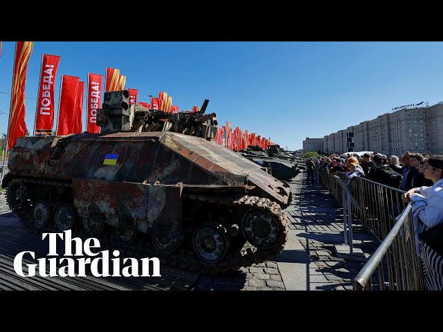 Russia parades western-made tanks captured from Ukrainian army