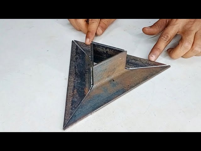 how to cut a angle iron and make a triangle