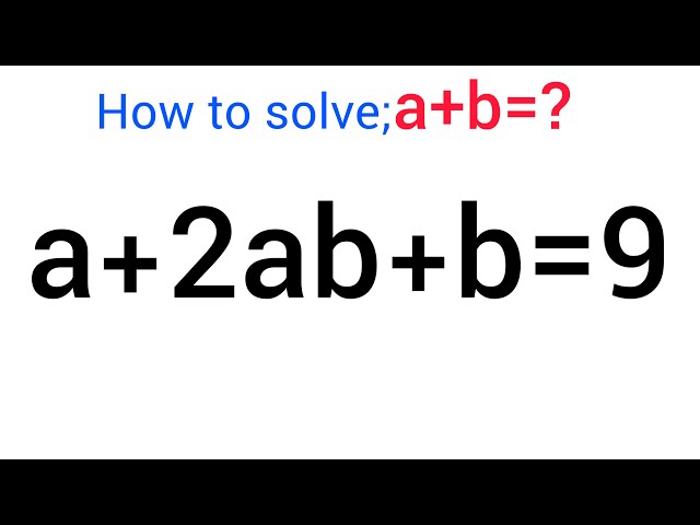 A Nice Algebra Equation