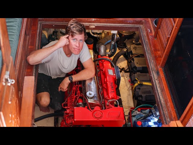 How we get our Old Trawler Engine Ready for the Great Loop ( engine room tour )
