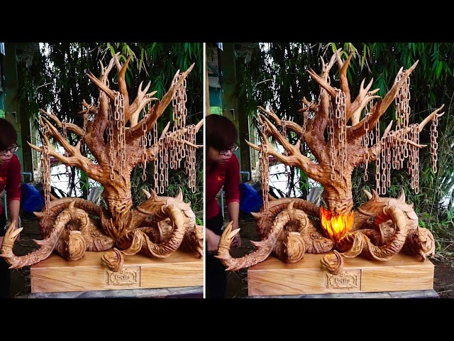 Wood Carving: The Monster Grimoire Daemon Oak -  Making A Demon Tree from Grim Hollow