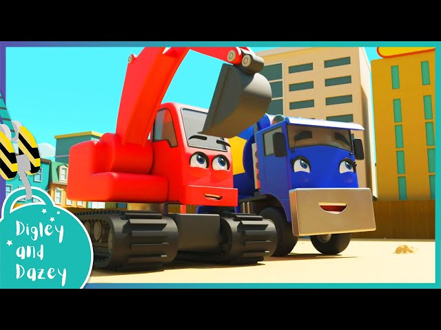 Mixing Colors | 🚧 🚜 | Digley and Dazey | Kids Construction Truck Cartoons