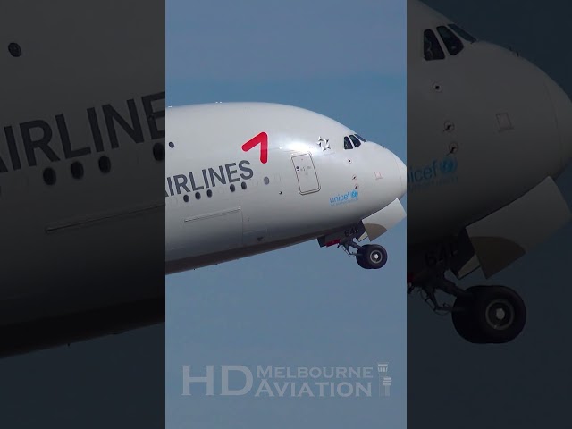 CLOSE UP Asiana Airlines Airbus A380 Takeoff at Sydney Airport Australia #shorts