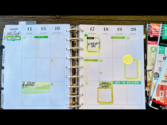 Plan With Me! Classic Happy Planner weekly spread. March 14-20, 2022