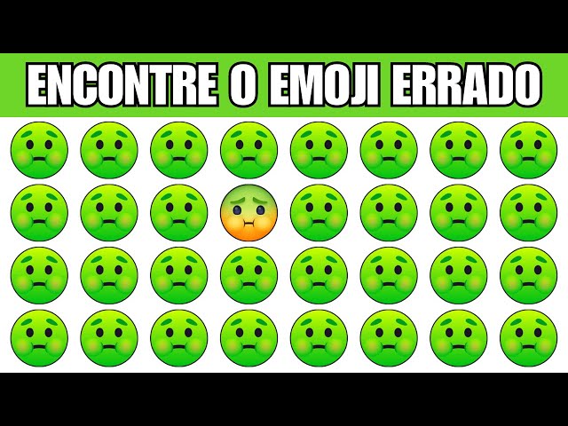 Você consegue encontrar o ERRADO? 🧐 | Encontre o Emoji Errado em 12 SEGUNDOS  | Quiz de Emojis