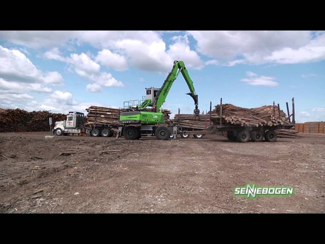 SENNEBOGEN - Timber Handling: 830 Mobile Trailer Machine loading timber